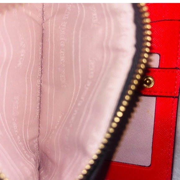 Kate Spade ♠️ Slice Pizza Shop 🍕Embossed Leather Small Slim Bifold Wallet - Picture 9 of 10